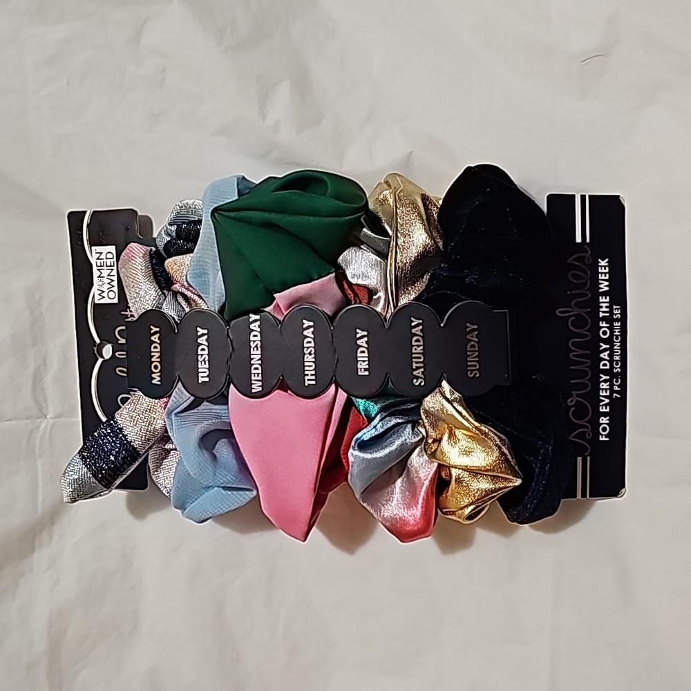 Packed Party Days of the Week Scrunchie Set in a Variety of Colors and Materials